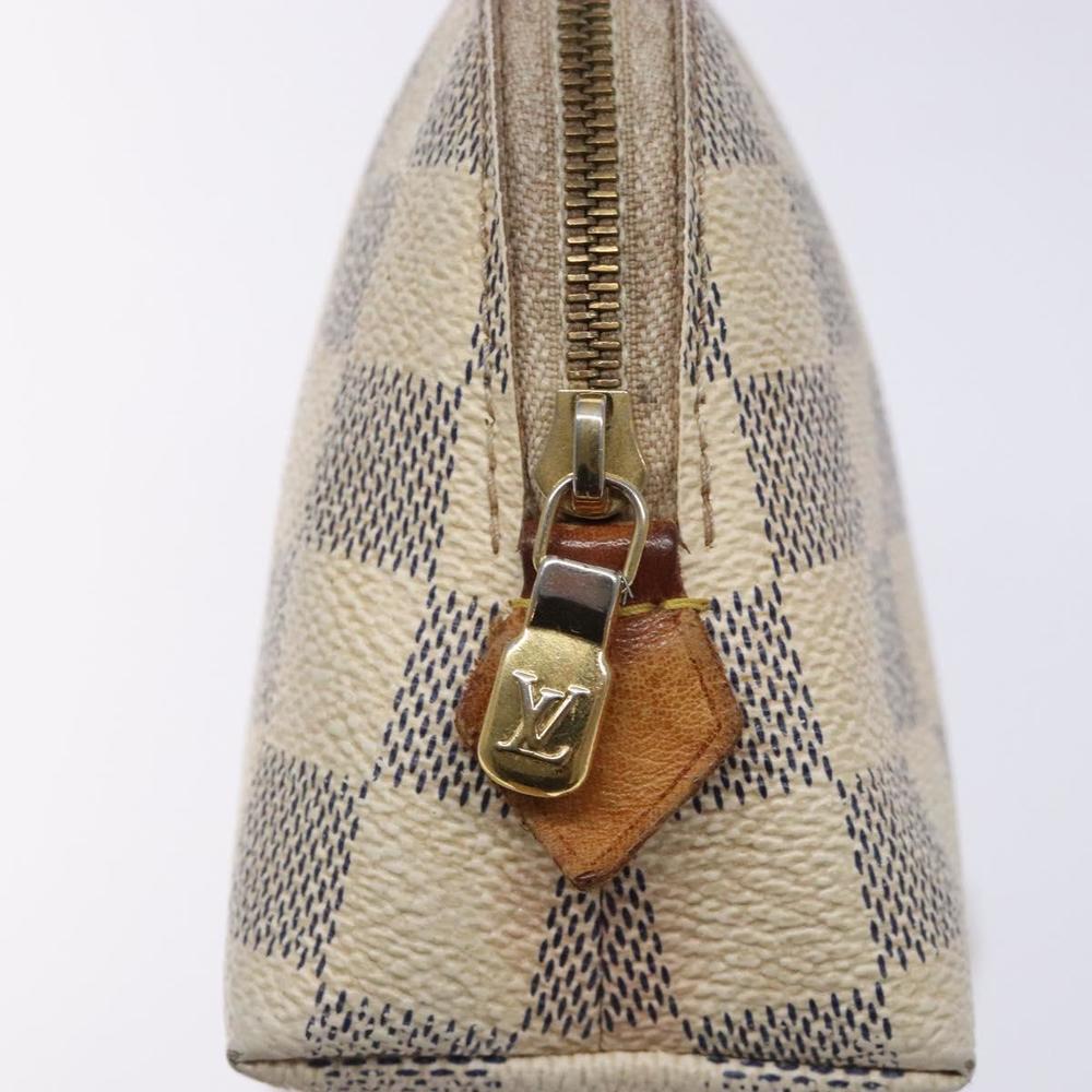 LOUIS VUITTON Damier Azur Pochette Cosmetic PM Pouch N60024 LV Auth 133169 - Picture 8 of 16